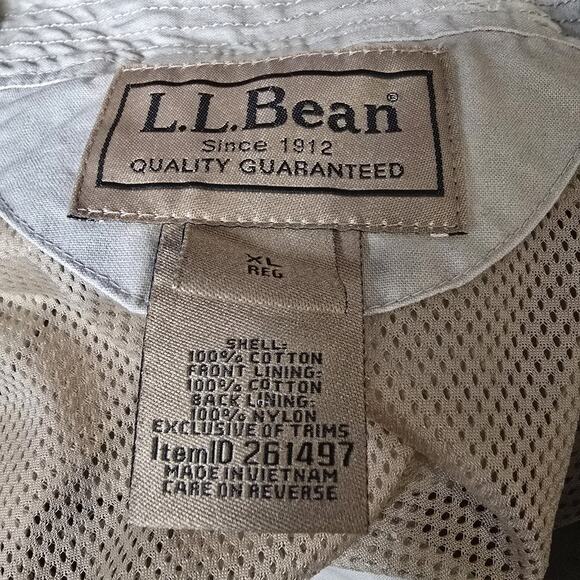 LL Bean Fishing Vest XL Half Moon Pocket Angler Outdoor Gorpcore L.L. Bean Khaki - Picture 13 of 15